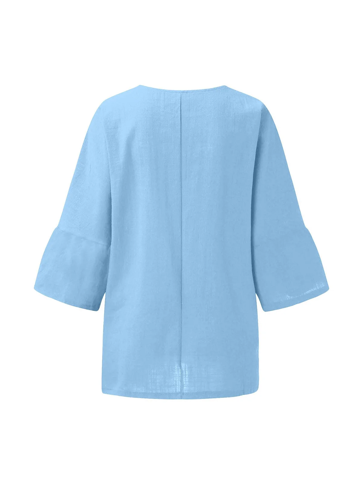 Casual Plain Crew Neck Blouse
