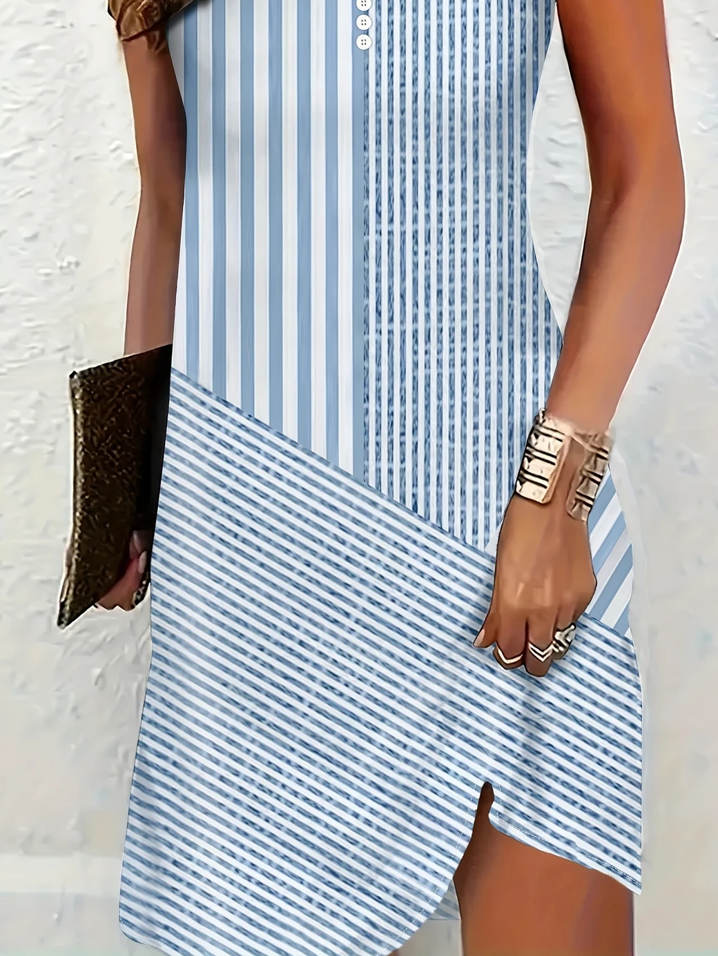 Women's Striped Printed Casual Tank Dress