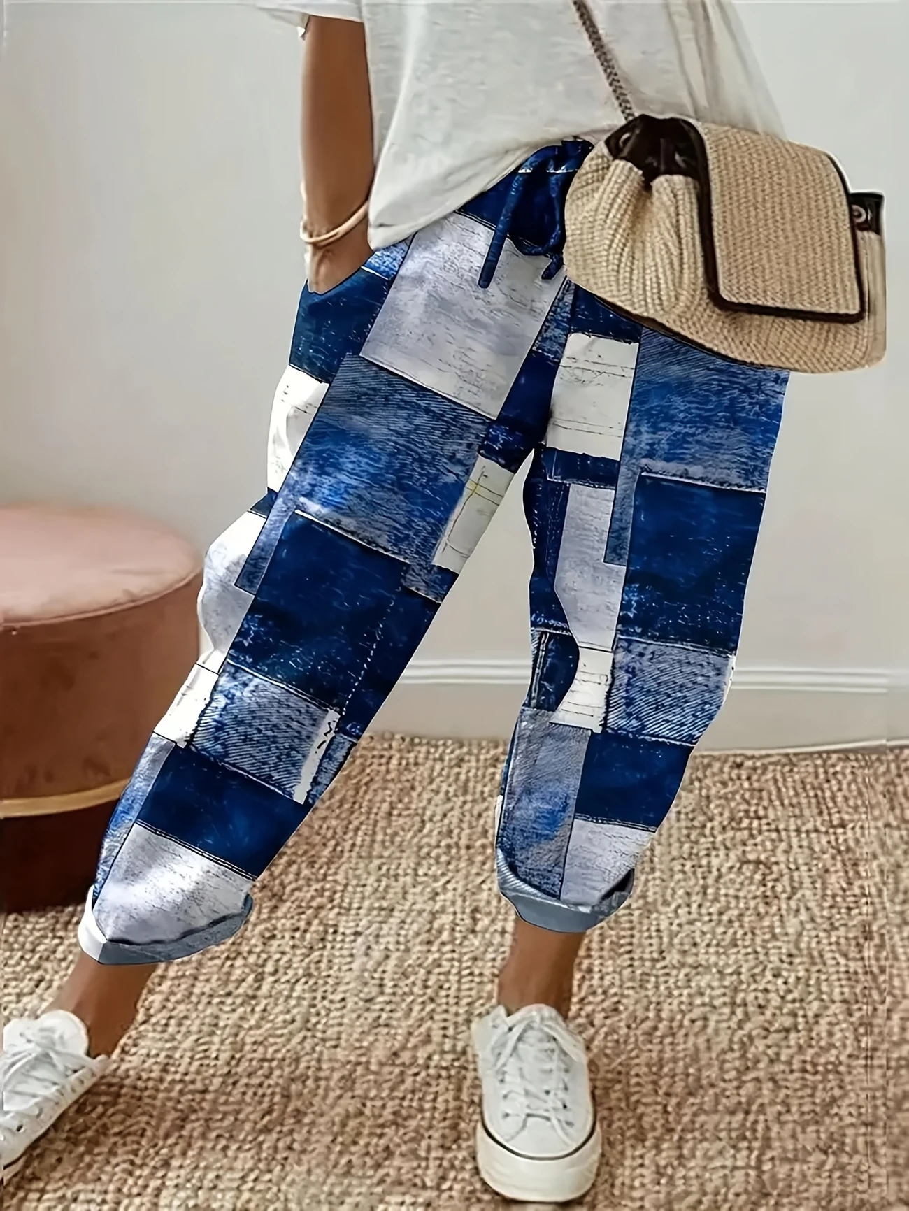 Women's Geometric Print Casual Pants