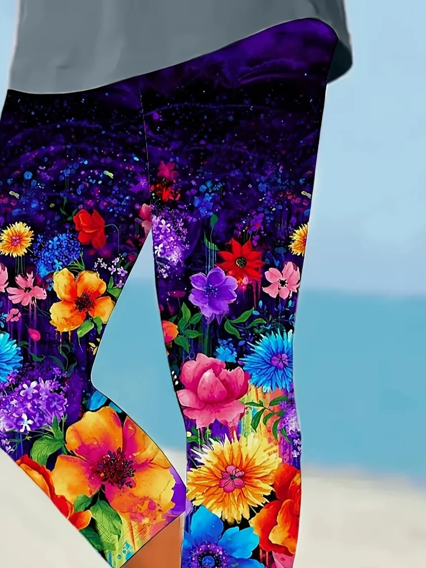 Women's Floral Print Casual Leggings