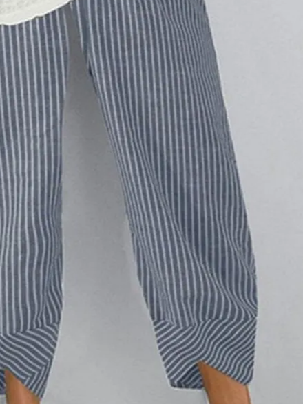 Women's Stripe Print Casual Pants