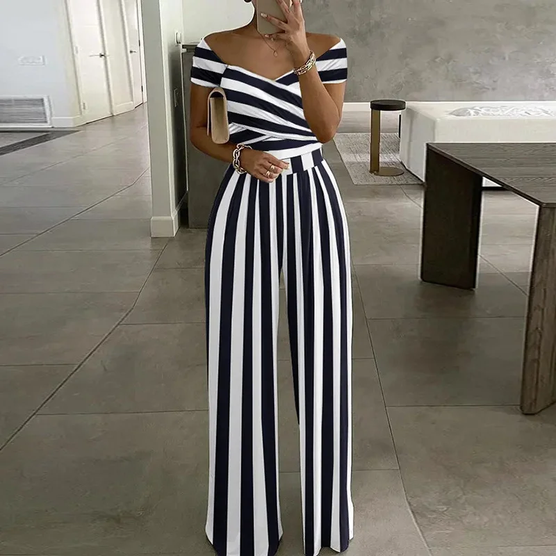 Women's H-Line T-Shirt Off The Shoulder Daily Going Out Casual Printing Floral Summer Long Jumpsuit Romper