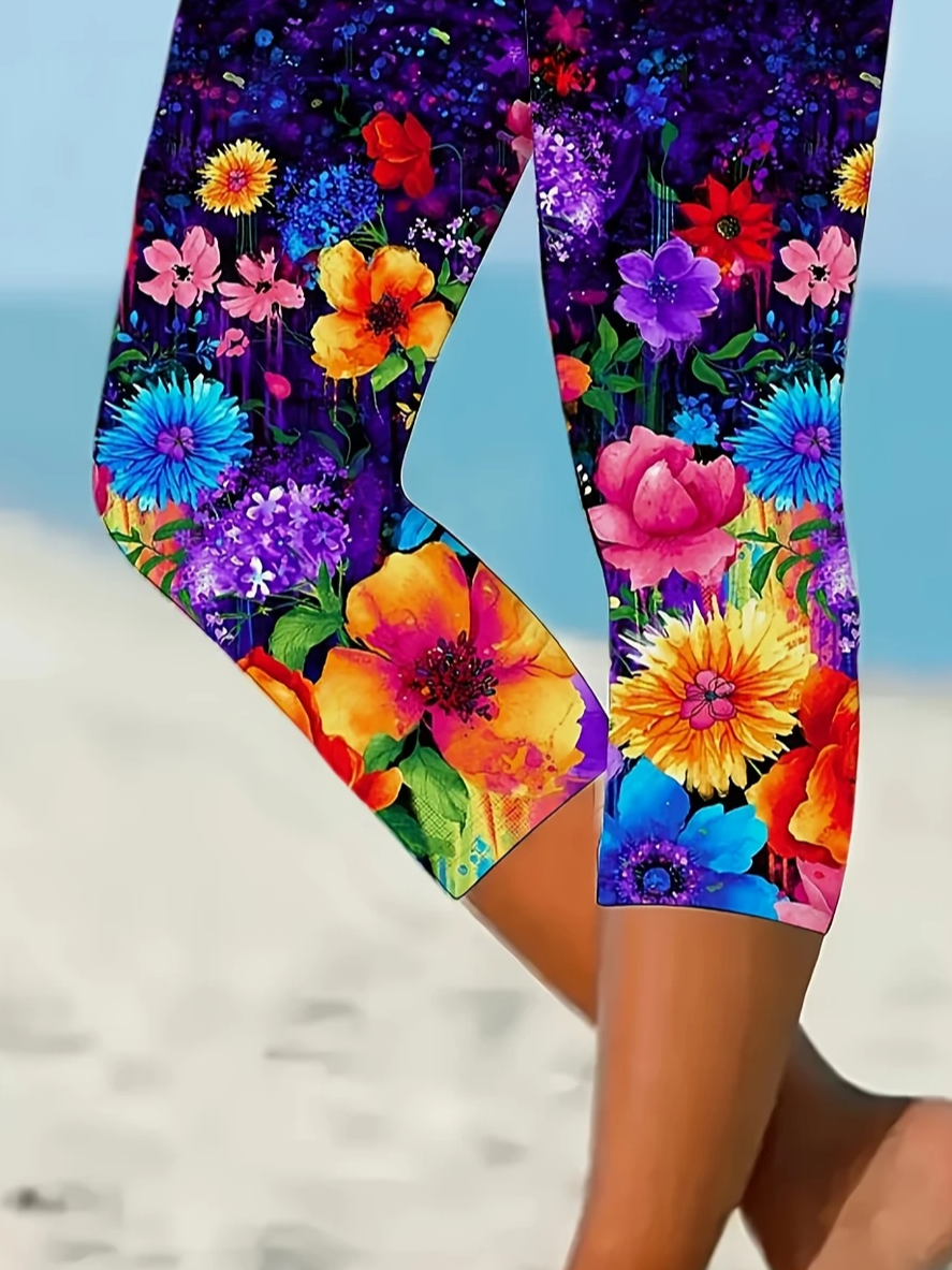 Women's Floral Print Casual Leggings