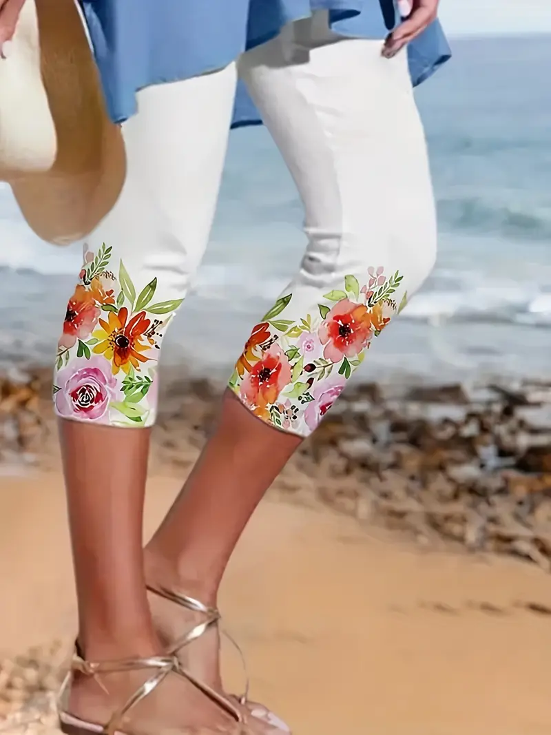 Women's Floral Print Casual Leggings