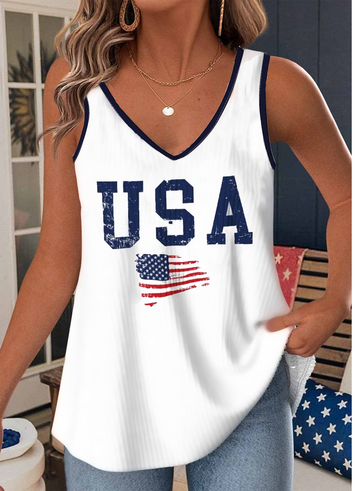 V Neck Casual Loose T-Shirt