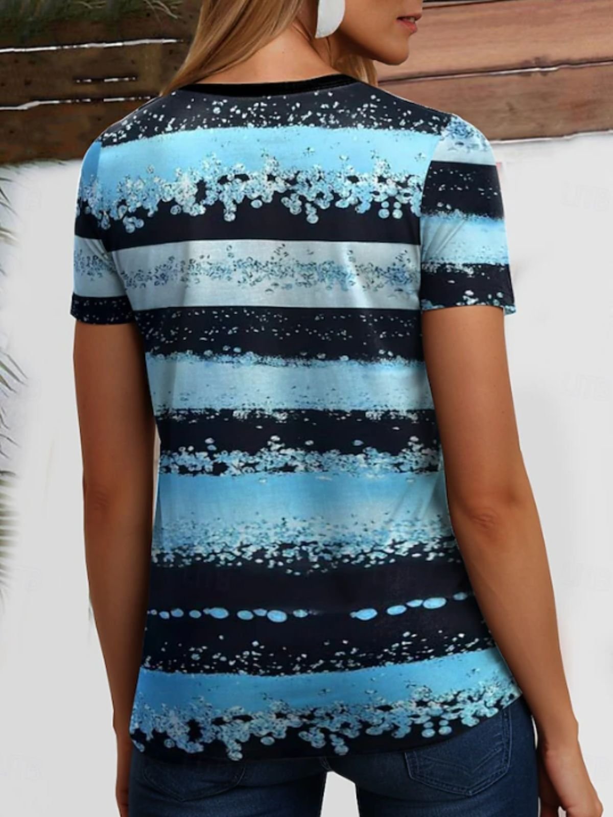 Color Block Casual Regular Fit Cotton T-Shirt