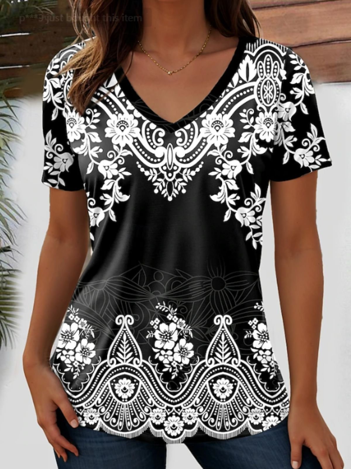 Regular Fit Casual Cotton Ethnic T-Shirt