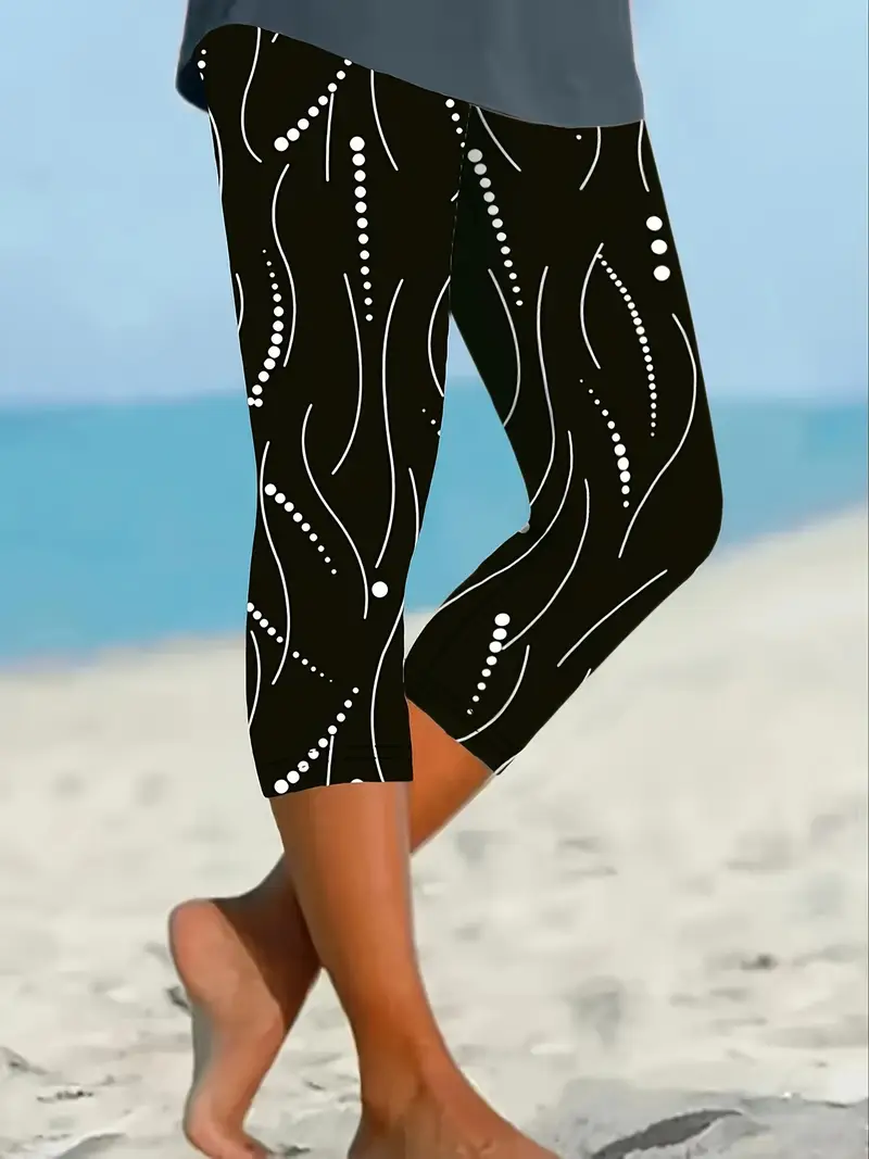 Women's Polka Dot Print Casual Leggings