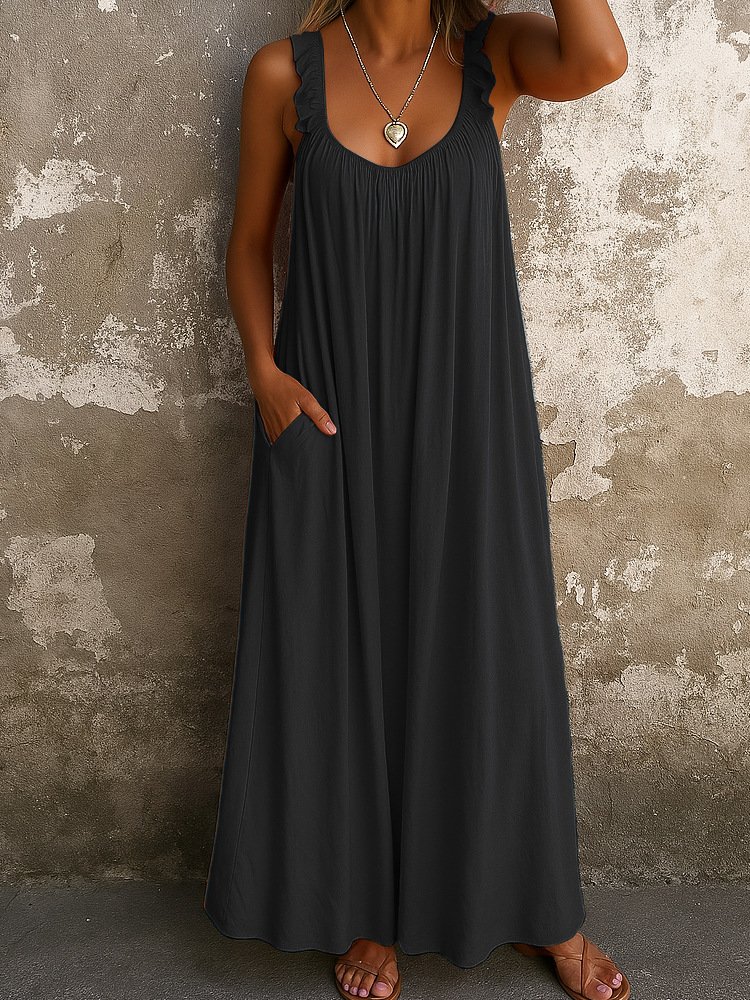 Spaghetti Casual Dress With No