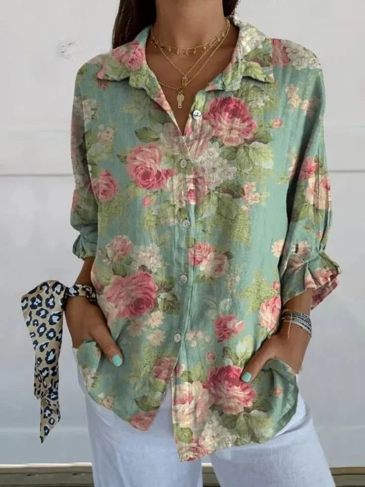 Women's Floral Print Casual Shirt