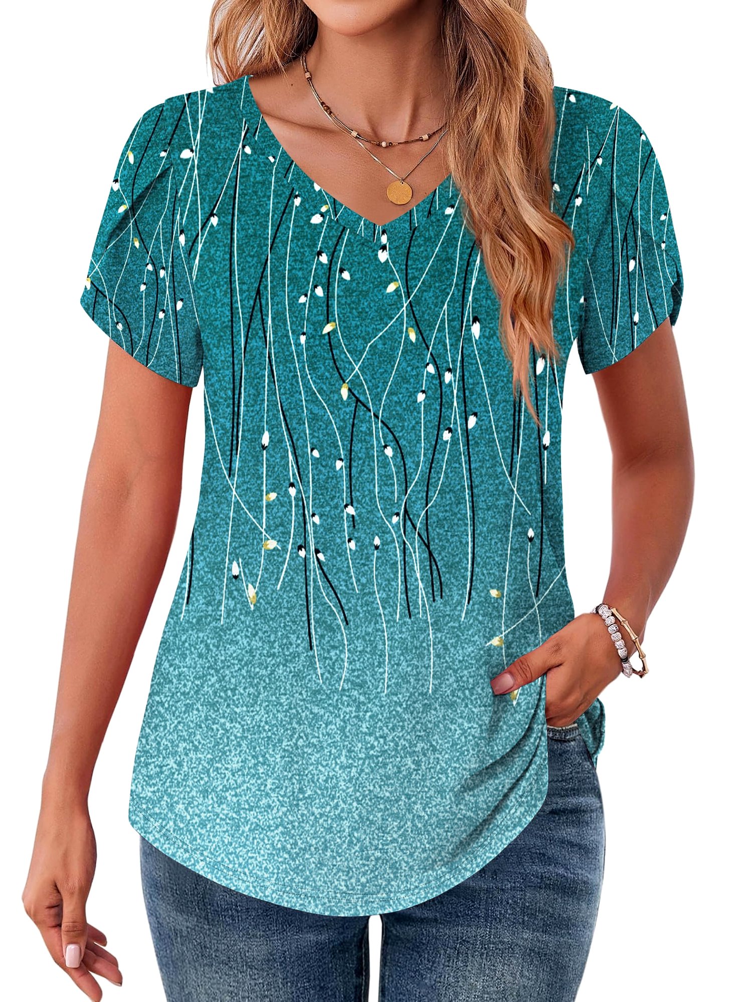 Casual V Neck Cotton T-Shirt