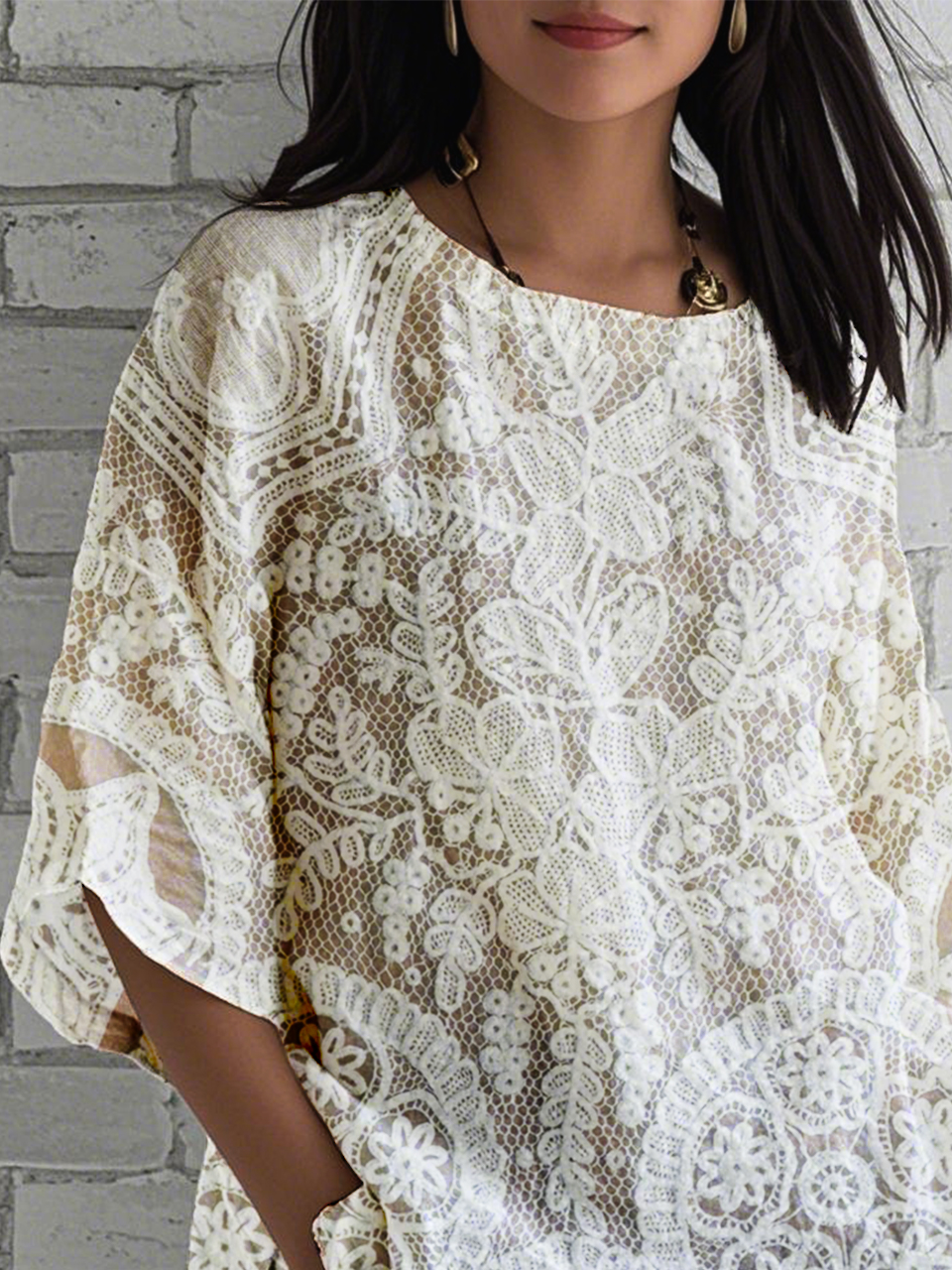 Floral Casual Loose Crew Neck T-Shirt