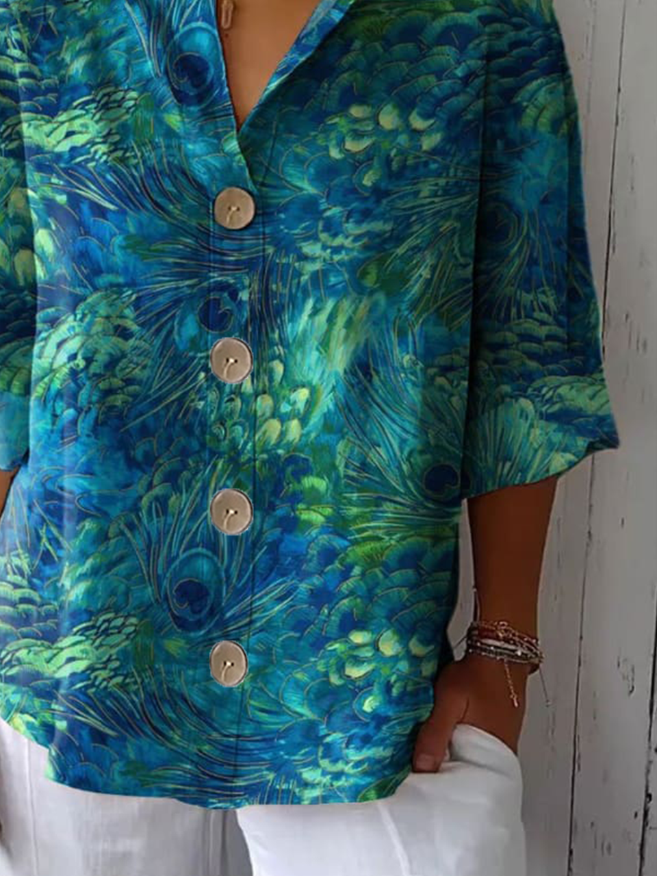 Women's Stand Collar Long Sleeve Shirt