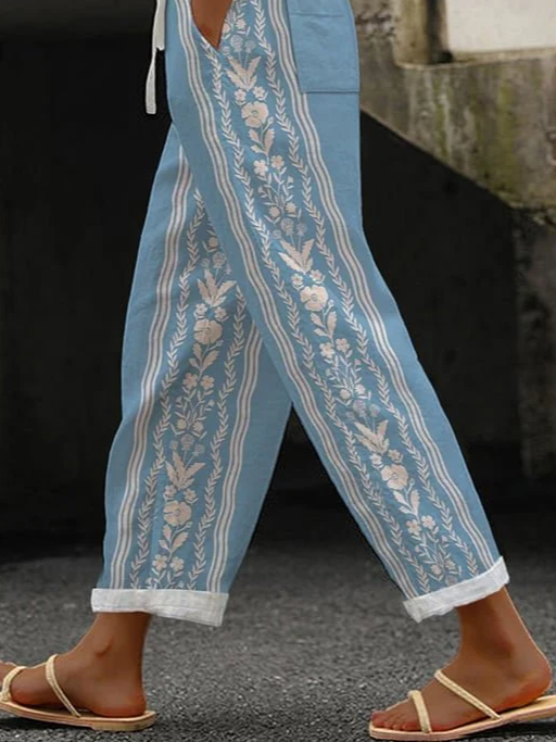 Women's Floral Print Casual Pants