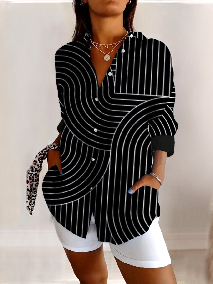 V Neck Regular Fit Casual Shirt