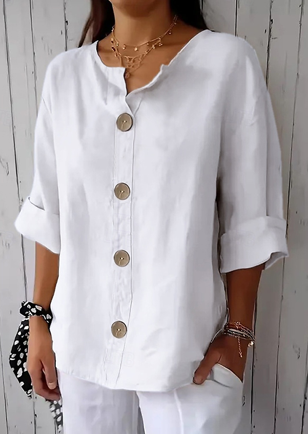 Women's Stand Collar Long Sleeve Shirt