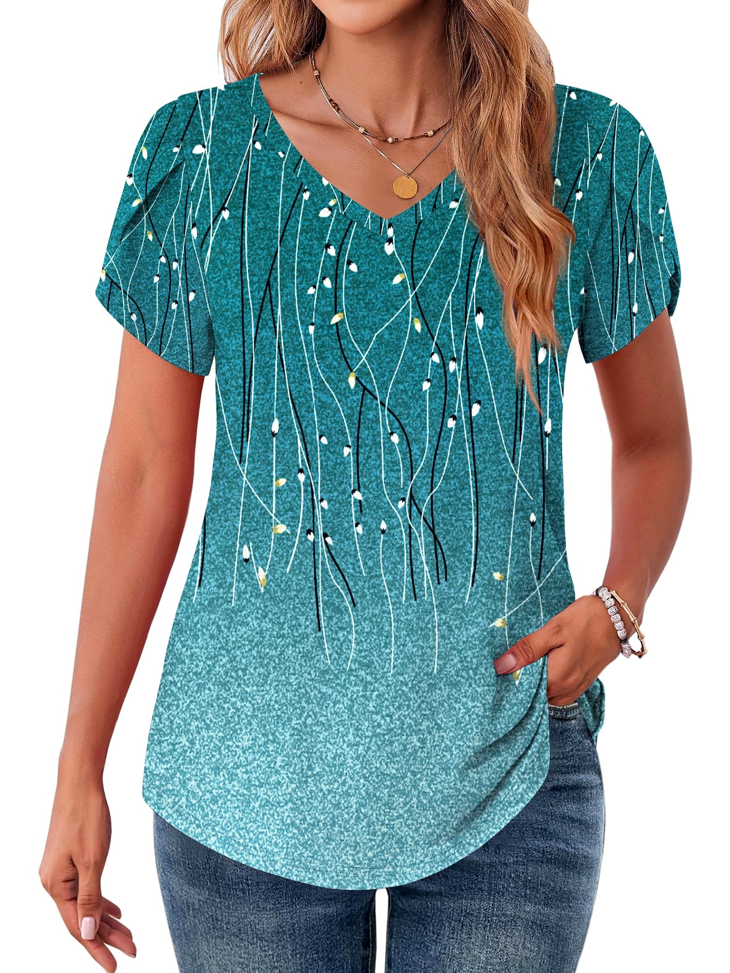 Casual V Neck Cotton T-Shirt