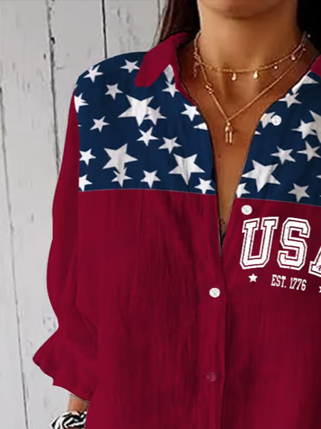 Women's Independence Day 1776 Printed Casual Shirt