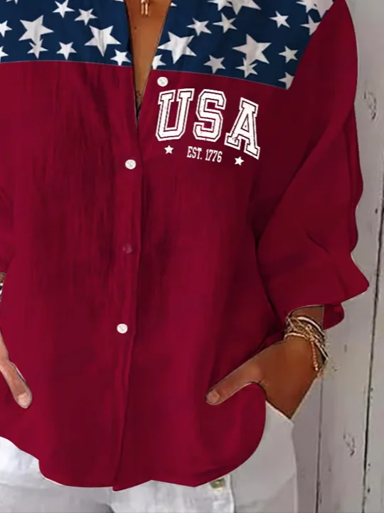 Women's Independence Day 1776 Printed Casual Shirt