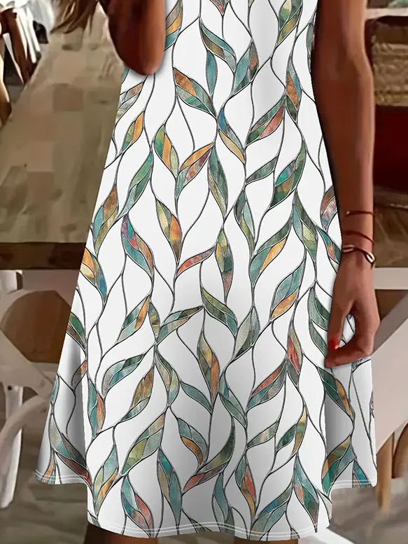 Women's Floral Print Casual V-Neck Short Sleeve Dress