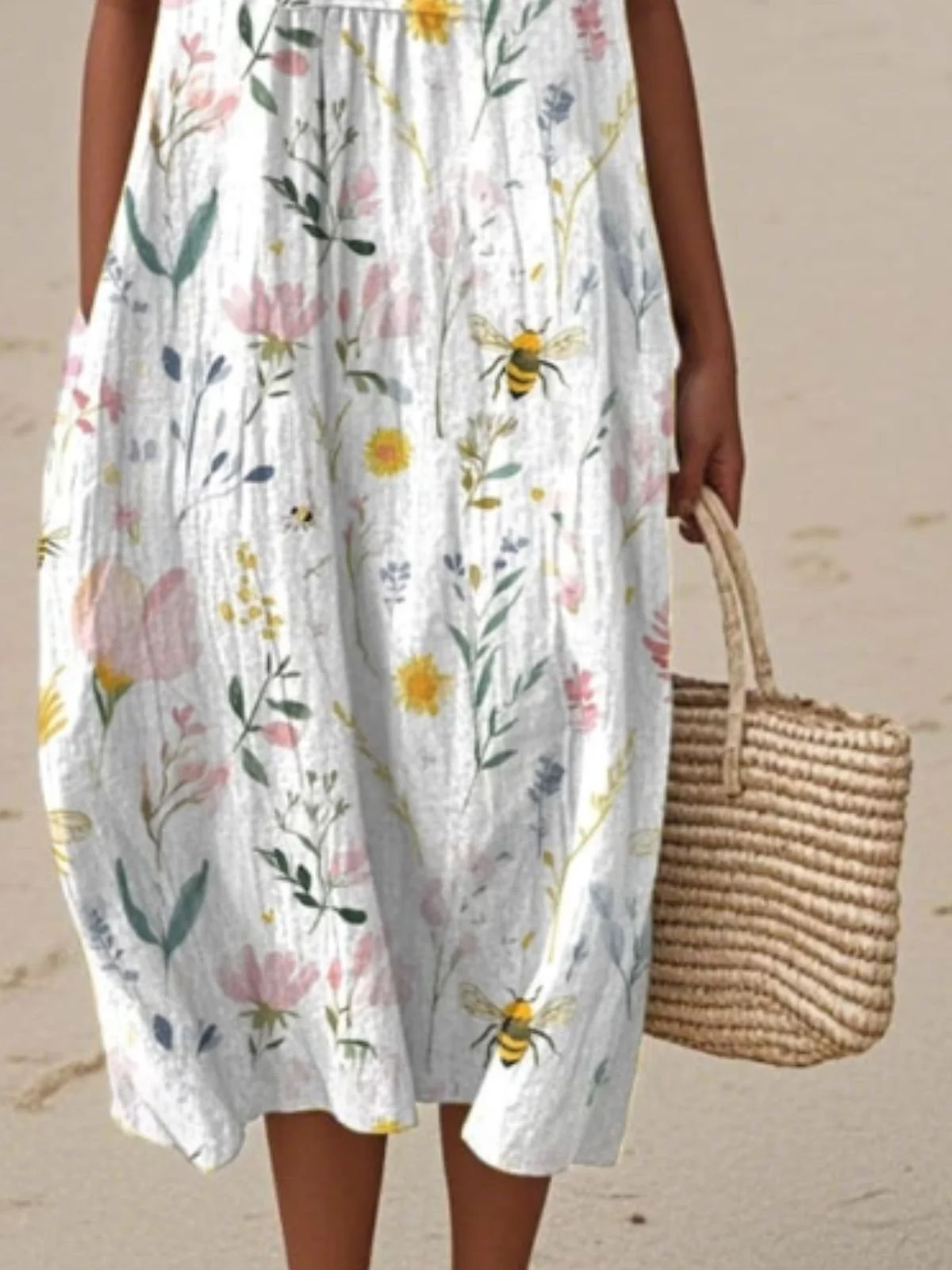Simple Floral Dress With No