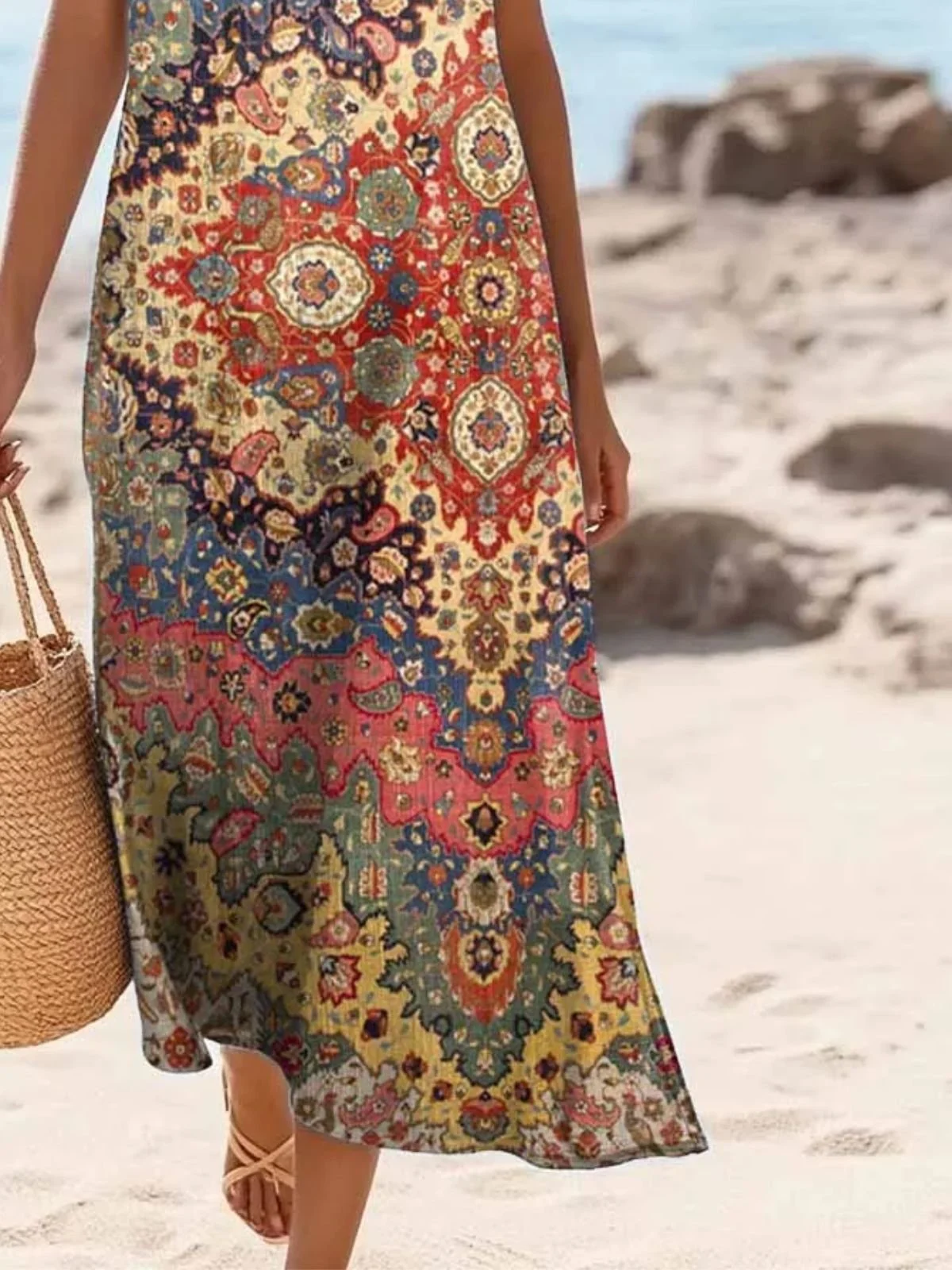 Cotton Vacation Dress With No
