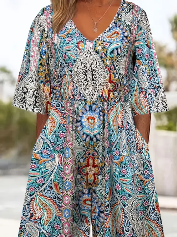 Women's H-Line V Neck Daily Going Out Casual Printing Floral Summer Ankle Pants Jumpsuit Romper