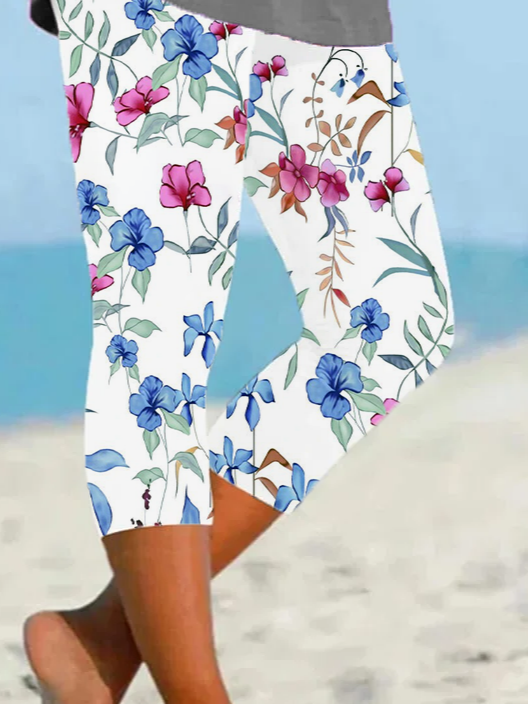 Women's Floral Print Casual Leggings