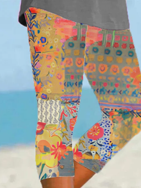 Women's Floral Print Casual Leggings