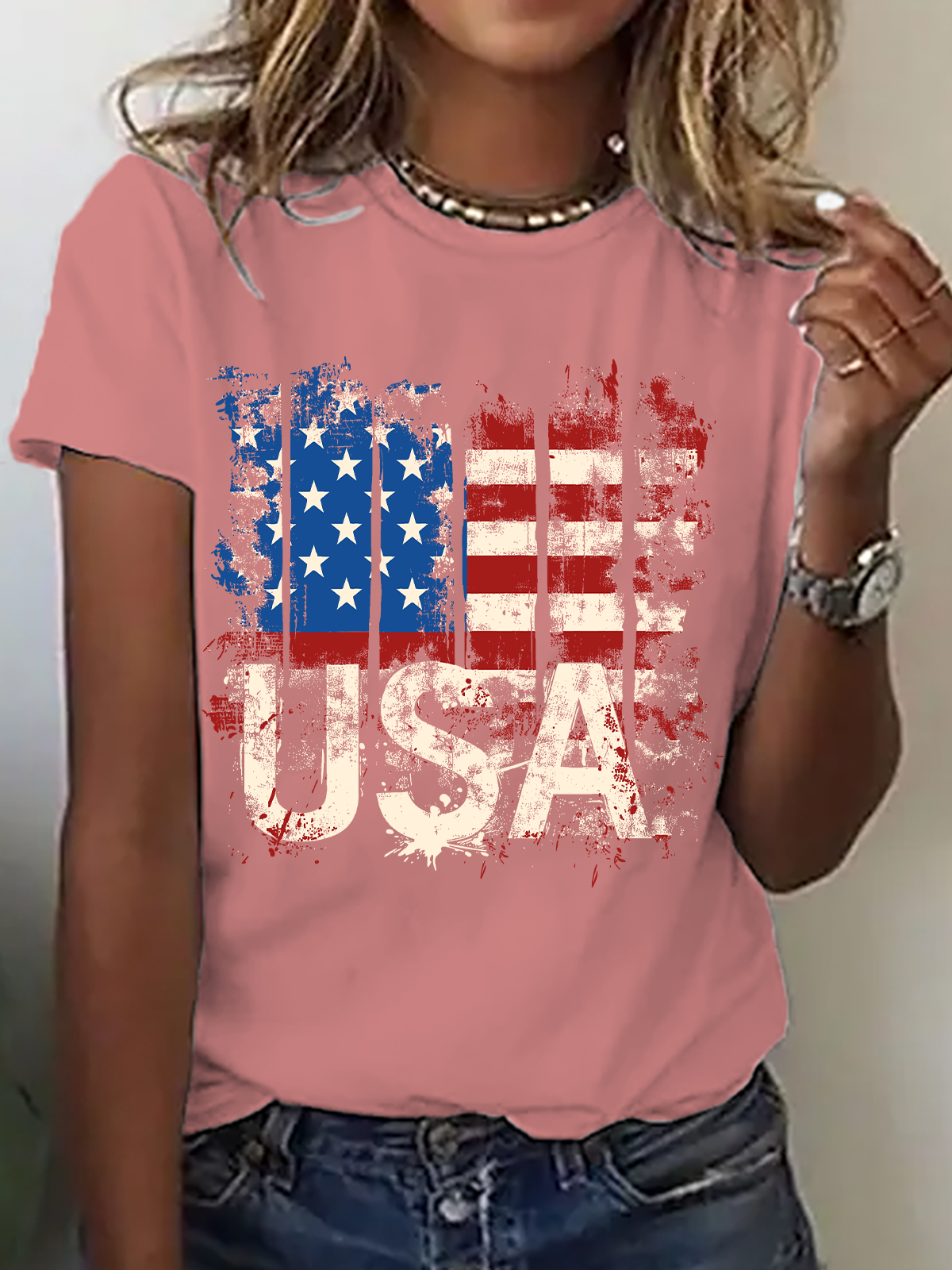 American Flag USA Cotton T-Shirt