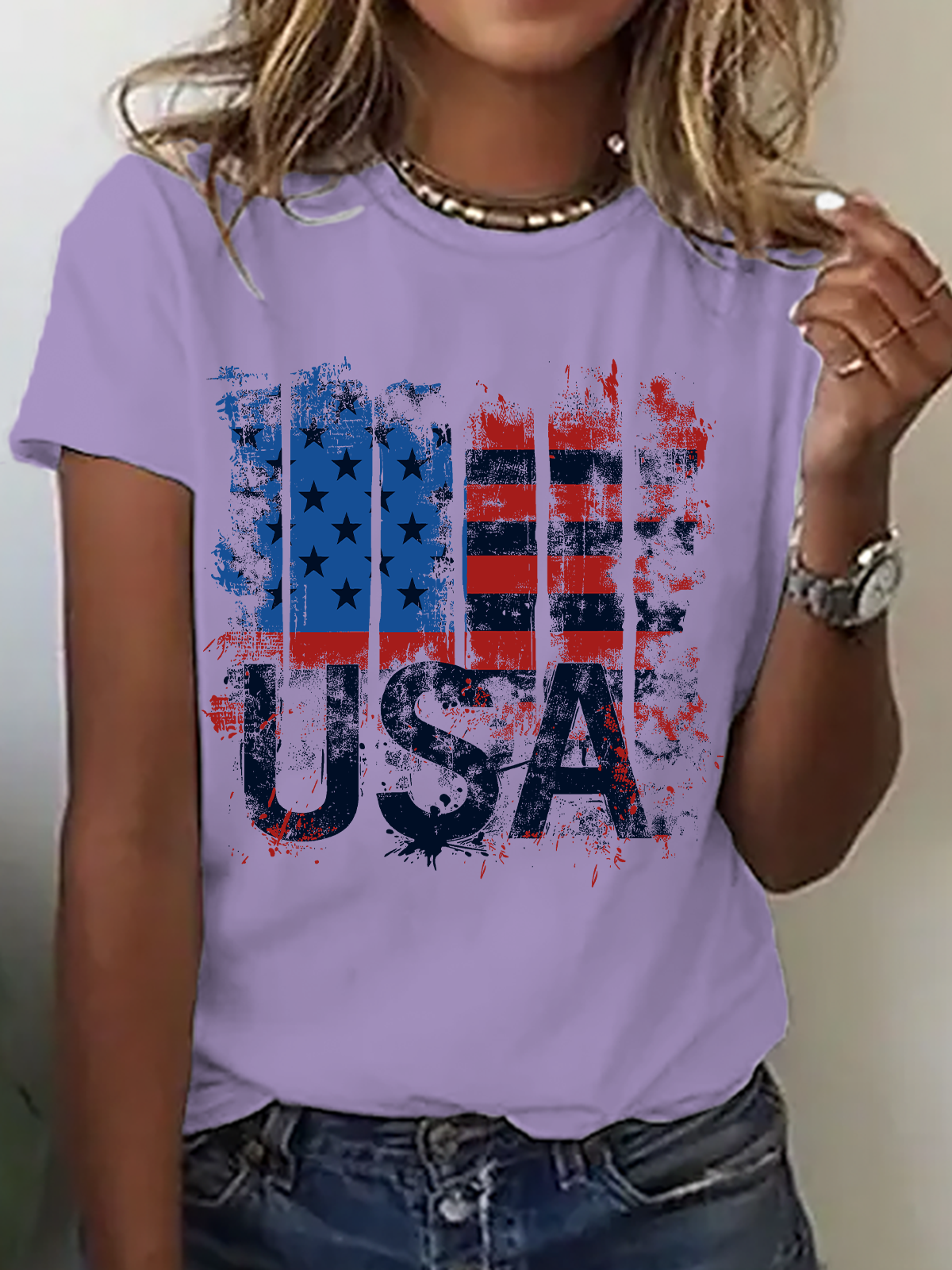 American Flag USA Cotton T-Shirt