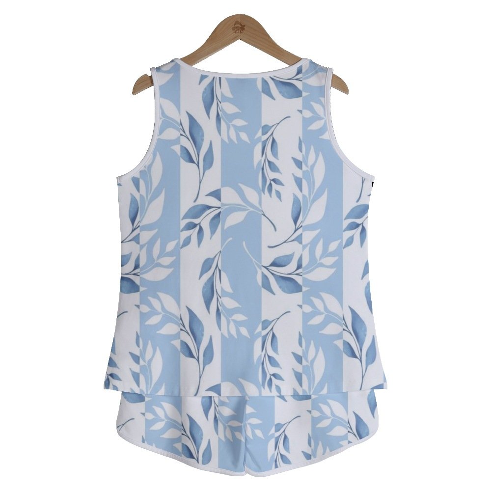 Crew Neck Geometric Simple Loose Two-Piece Set