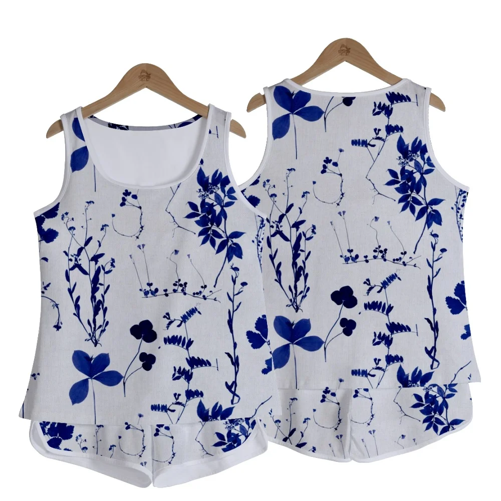 Casual Floral Crew Neck Loose Two-Piece Set