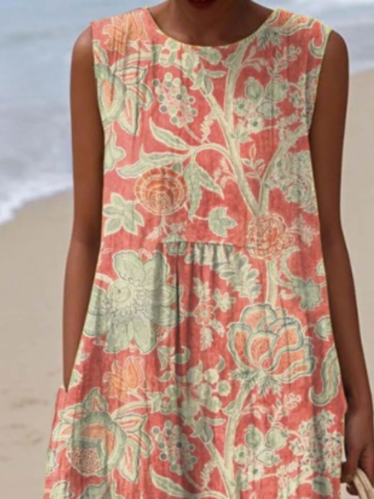Regular Fit Floral Simple Dress With No
