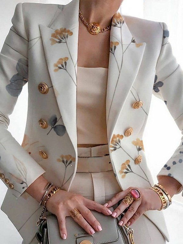 Women's Fashion Casual Printed Suits Slim Fit Printed Small Suits Street Others Blazer