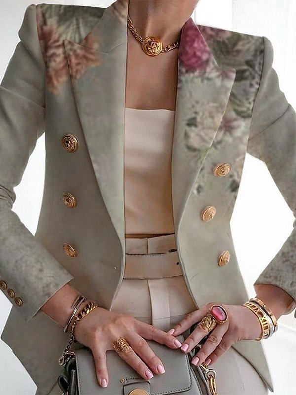 Women's Fashion Casual Printed Suits Slim Fit Printed Small Suits Street Others Blazer