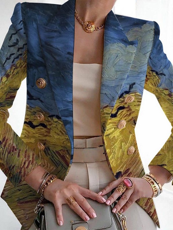 Women's Fashion Casual Printed Suits Slim Fit Printed Small Suits Street Others Blazer