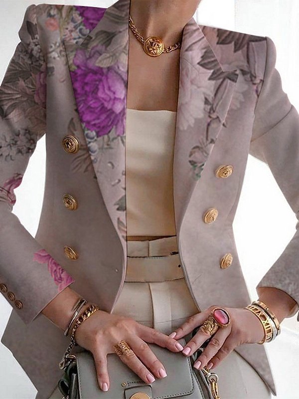Women's Fashion Casual Printed Suits Slim Fit Printed Small Suits Street Others Blazer