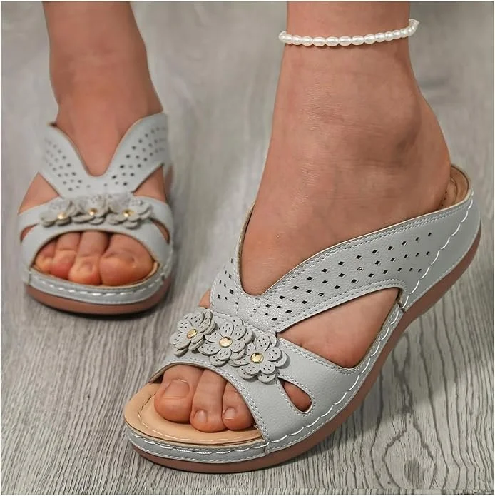 Leather Summer Slide Sandals