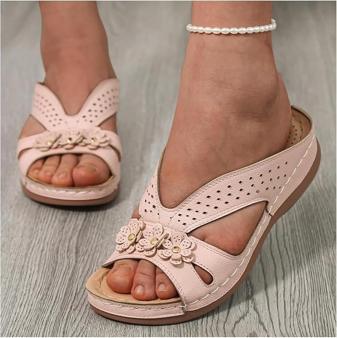 Leather Summer Slide Sandals