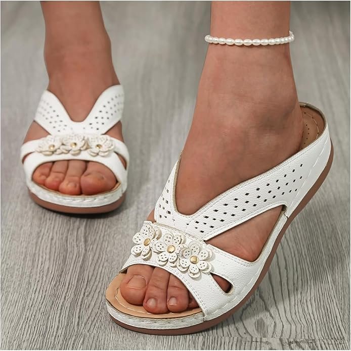 Leather Summer Slide Sandals