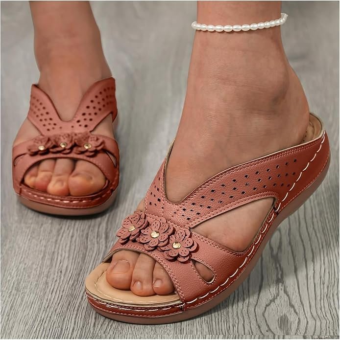 Leather Summer Slide Sandals