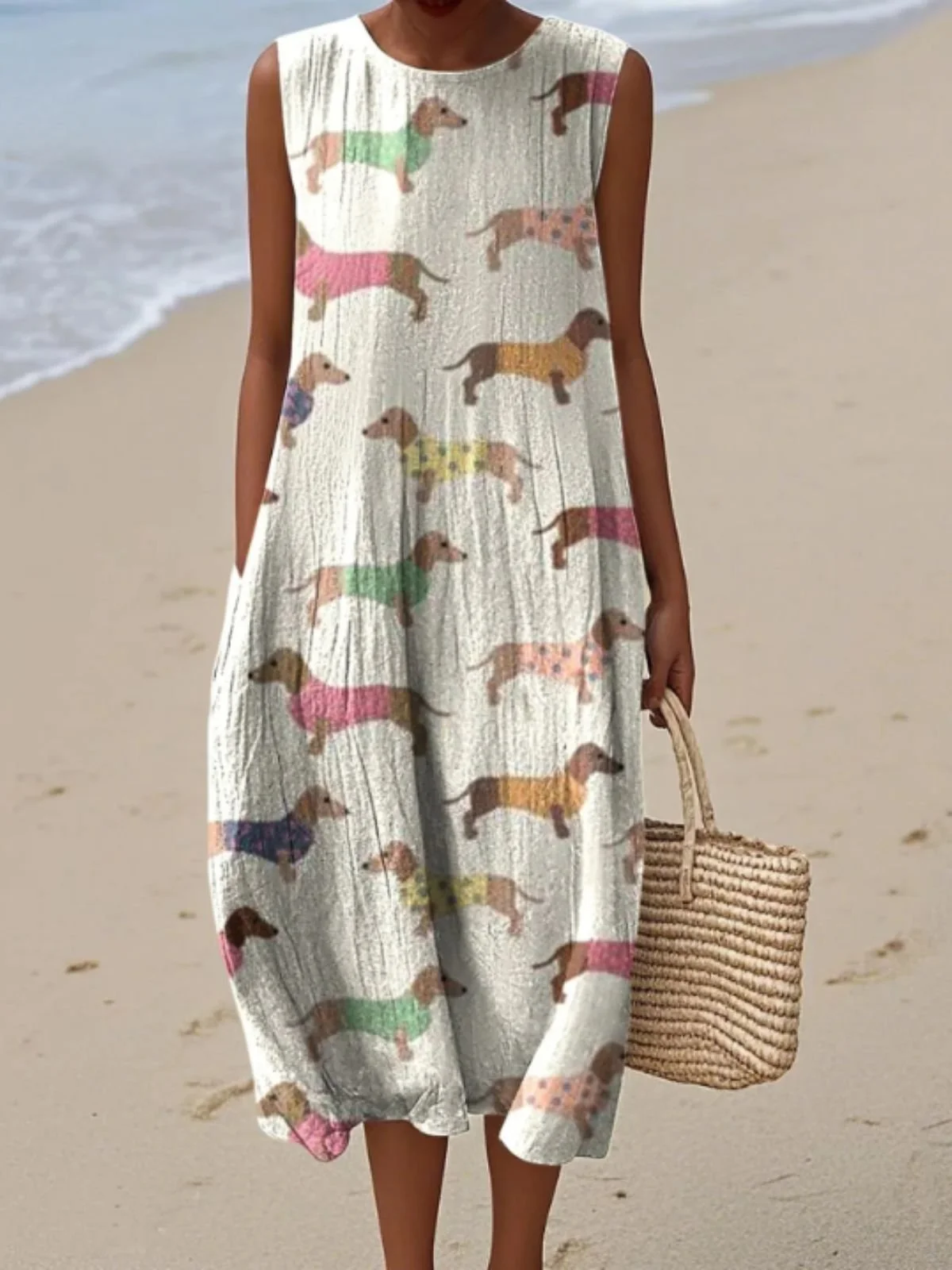 Vacation Cotton Dog Dress With No