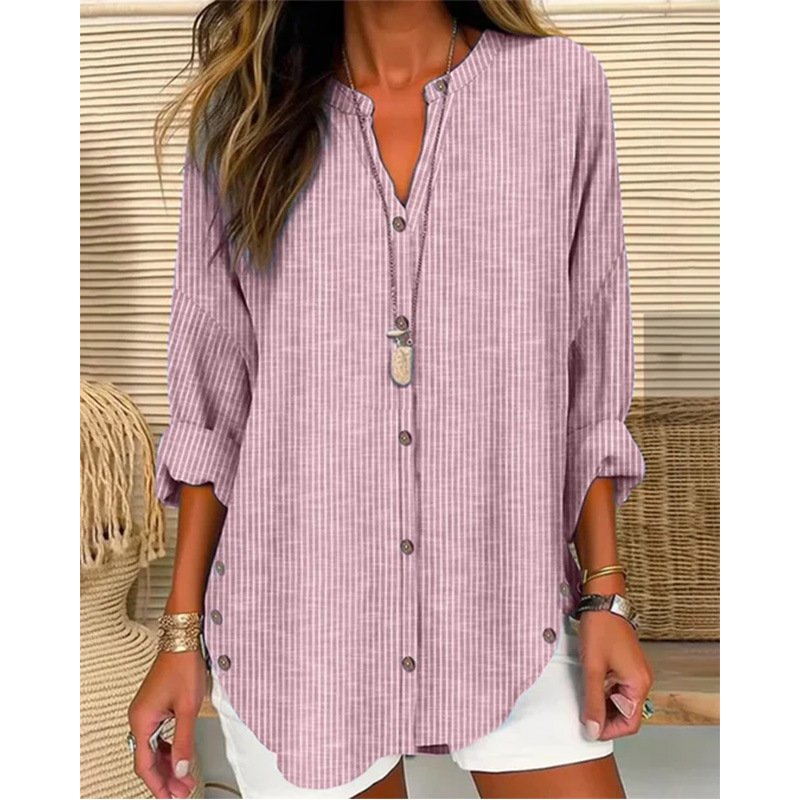 Loose V Neck 3D Printing Casual Shirt