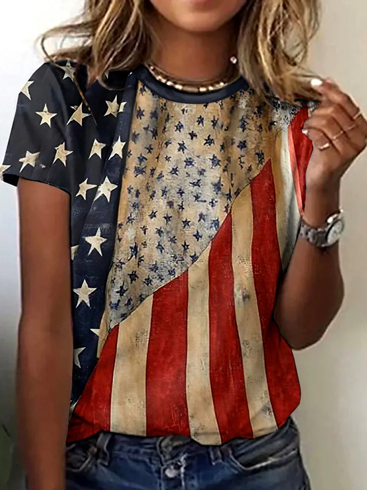 Regular Fit Crew Neck Vintage T-Shirt