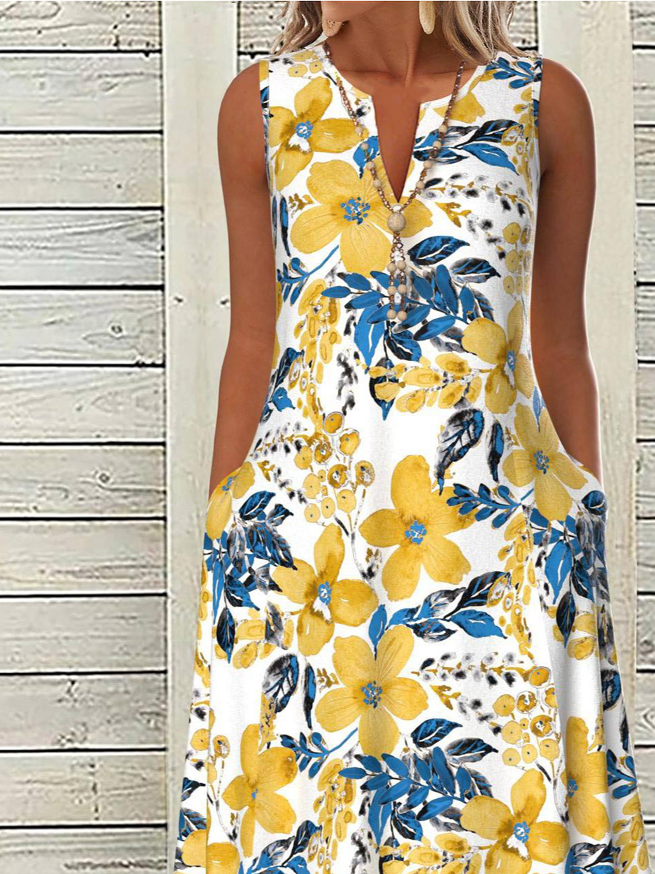 Loose Casual Notched Buckle Dress