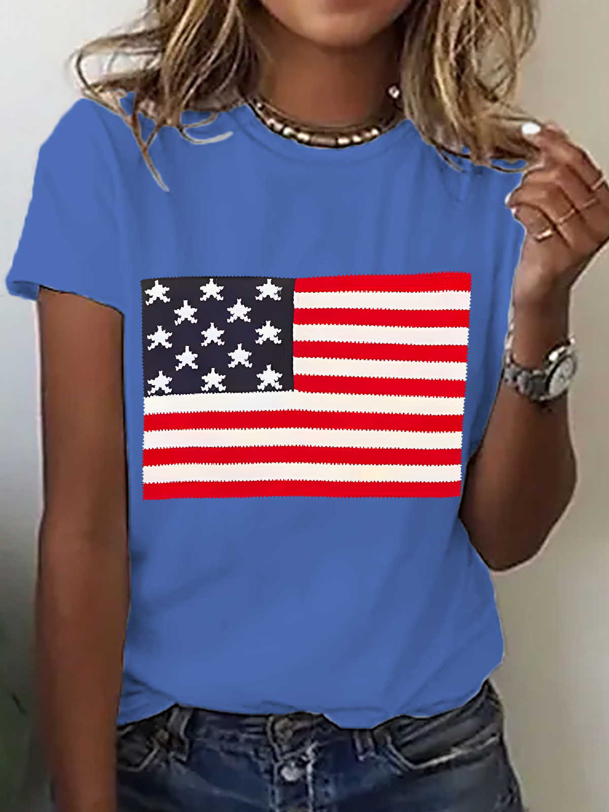Flag-Graphic Cotton T-Shirt