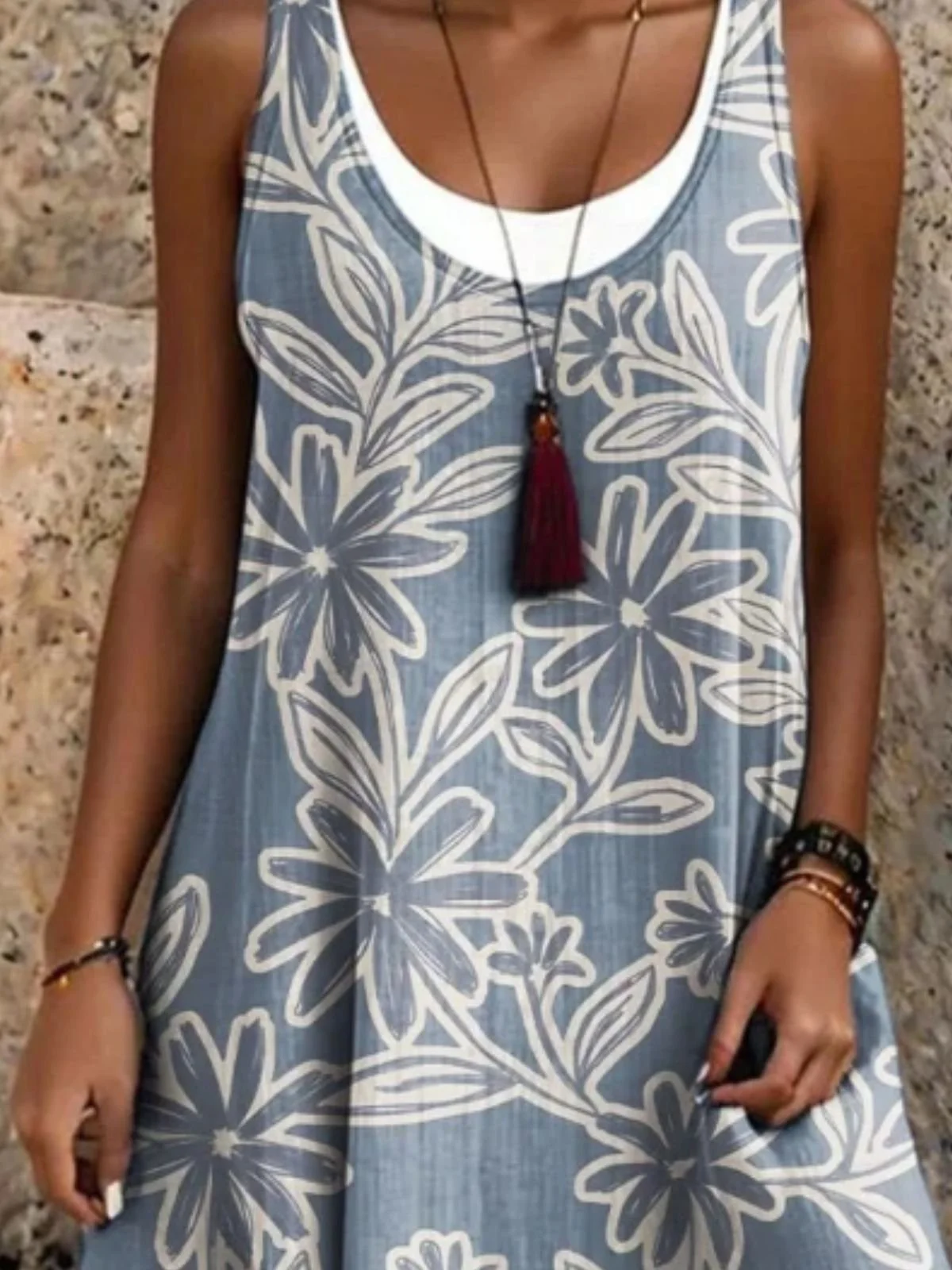 Casual Crew Neck Dress With No