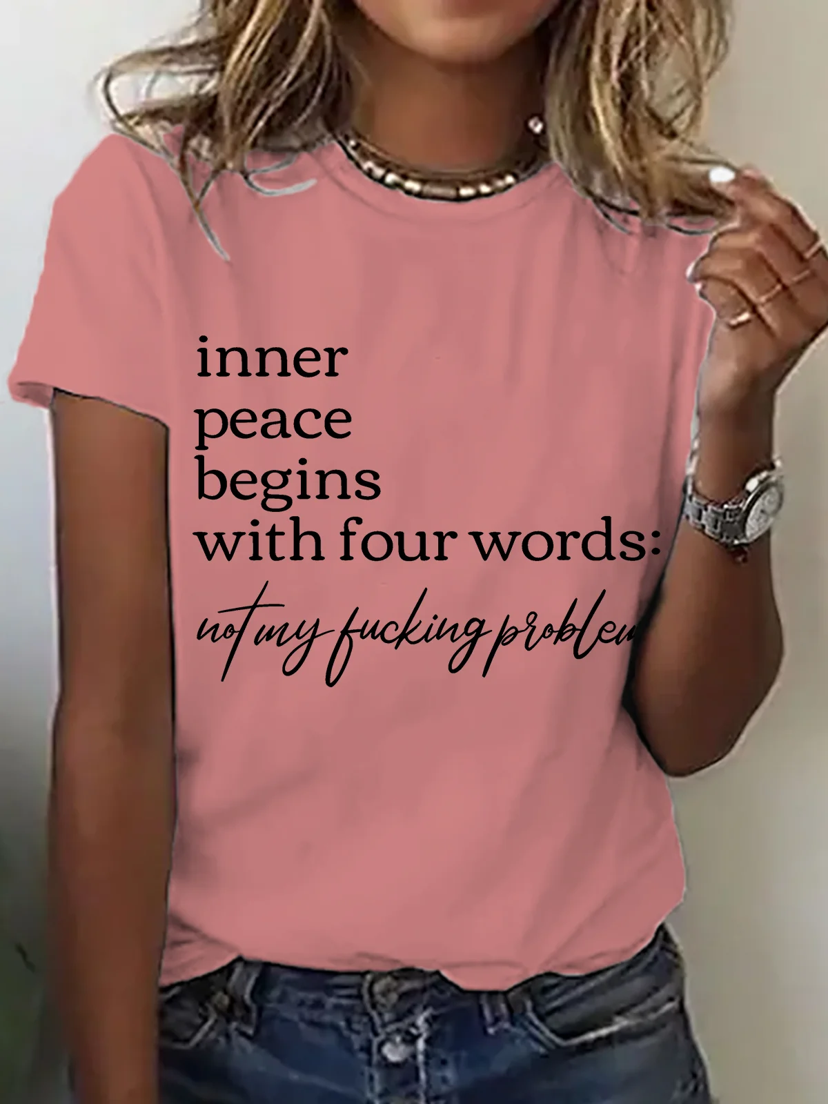 Inner Peace Begins With Four Words Cotton T-shirt