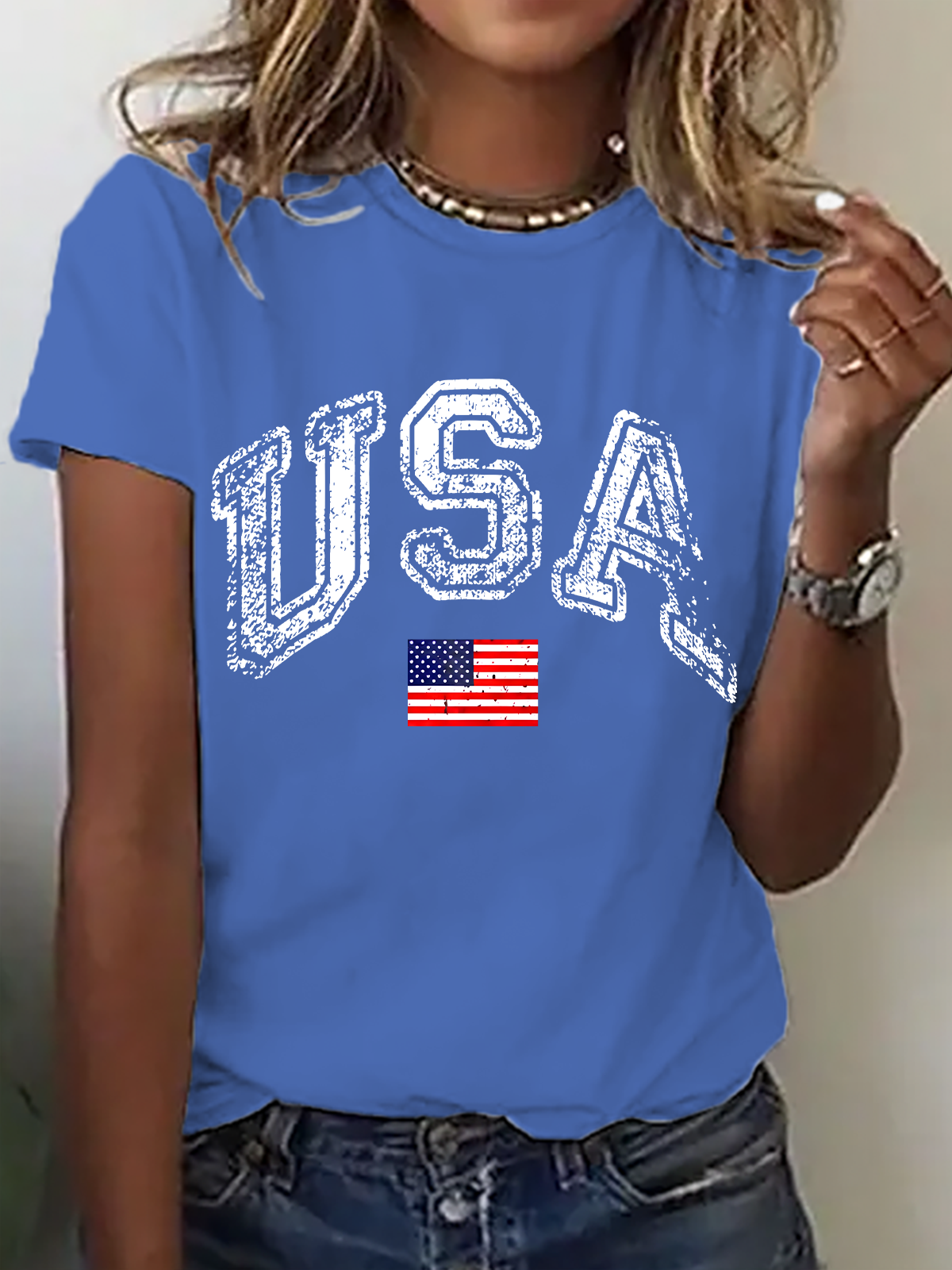 Old American Flag Cotton T-Shirt